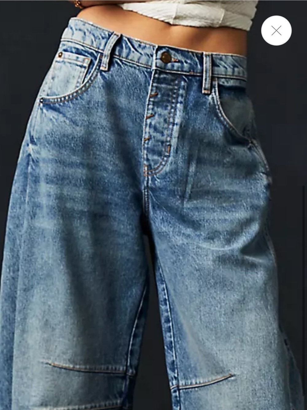Free People Good Luck Mid Rise Barrel Jean slouchy relaxed fit Sz 29 NEW